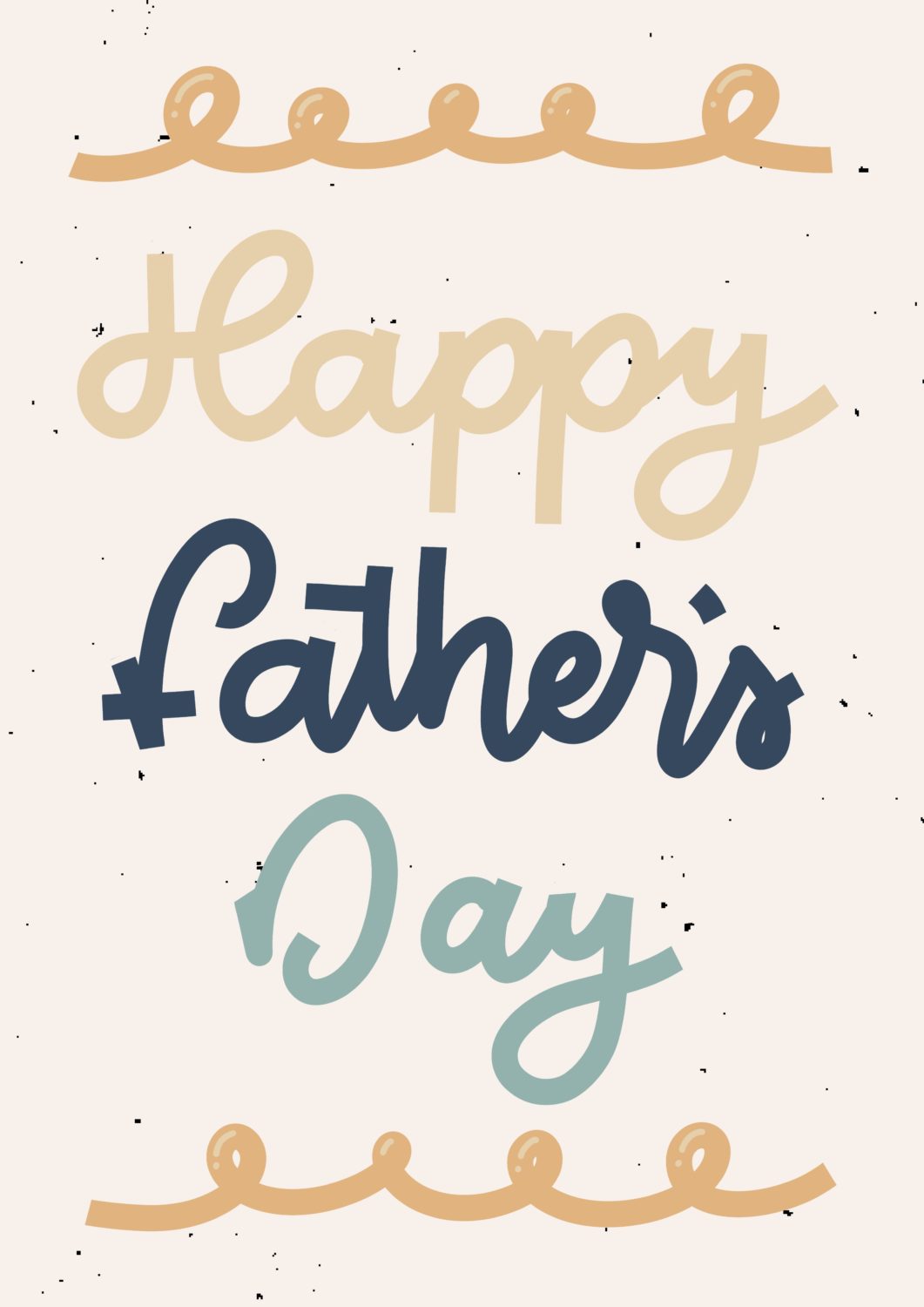 Hand lettered Happy Father's Day card.