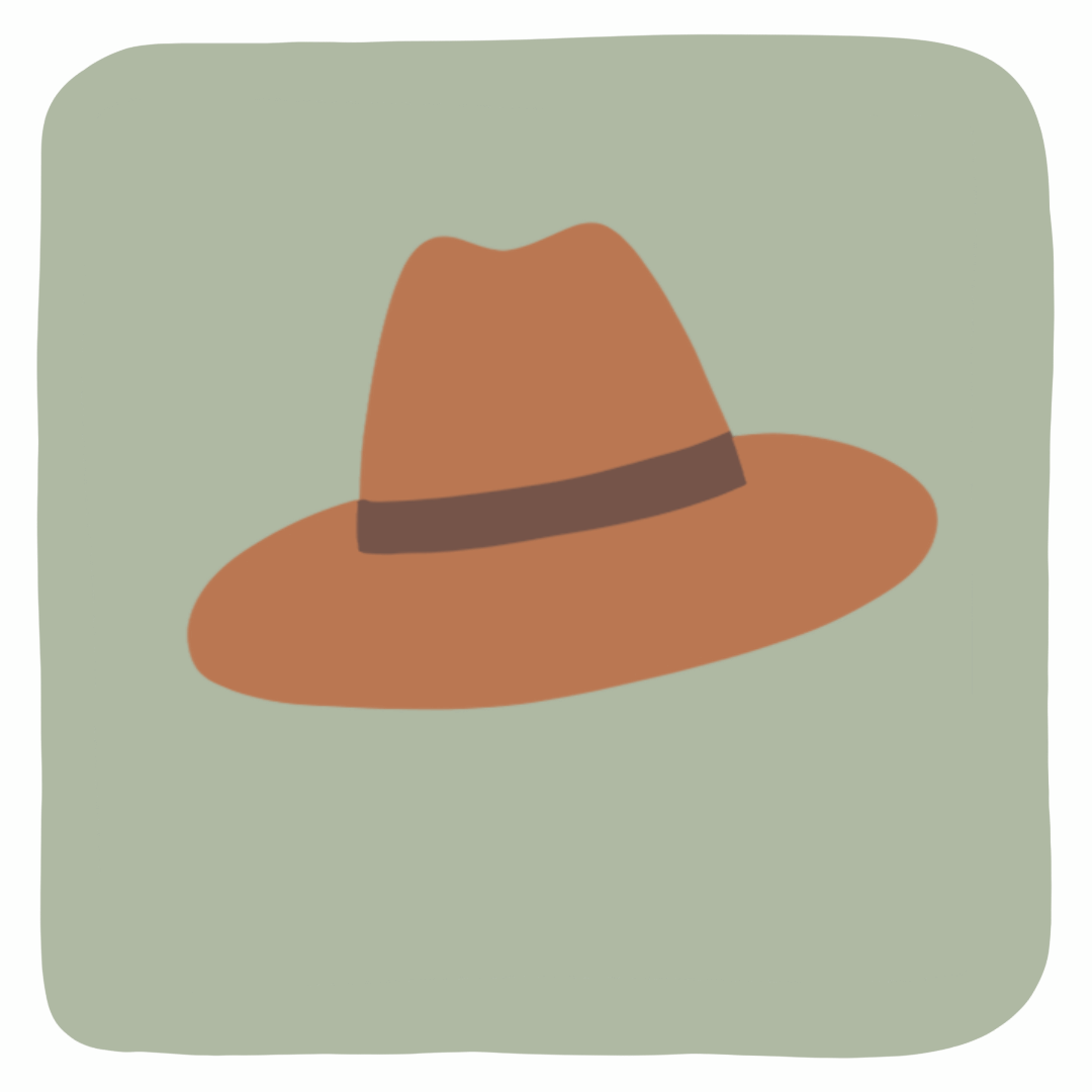 Illustrated GIF sticker of a trendy hat for a client.