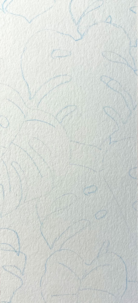 A Case Study: Monstera sketch for chocolate packaging.
